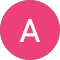 letter A icon in pink circle